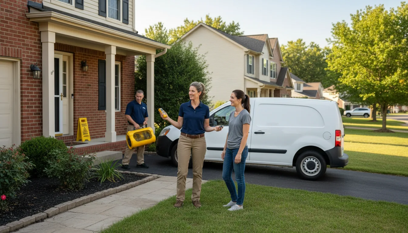Residential water damage restoration in Marissa, IL